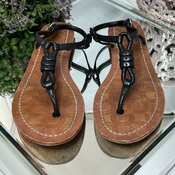 Coach Sawyer Leather Slingback Sandals - Picture 7 of 9